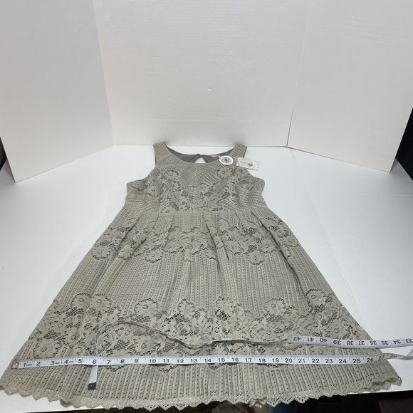 Free People Short Dress Size 8, Taupe/Stone, F851Y996 Lace New With Tags NWT - Picture 8 of 9